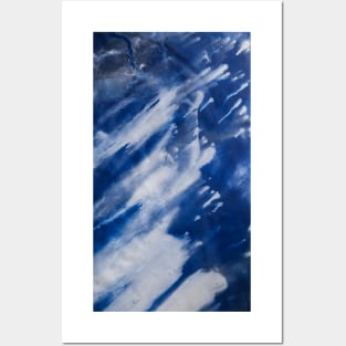 Blue and White Fluid Painting Posters and Art